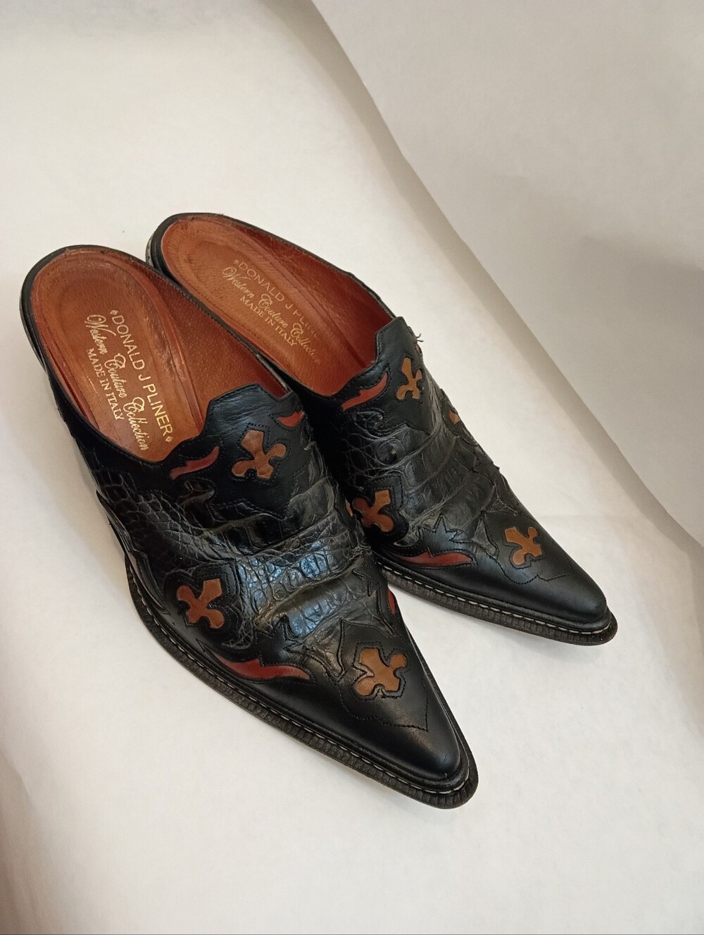 Donald Pliner Croc Effect Made In Italy Mule Women's Size 7.5 - Picture 15 of 15
